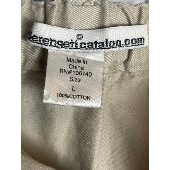 Serengeti Catalog Women Beige Button Front Skirt Safari Pocket Sz Large Cotton - Picture 4 of 5
